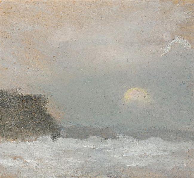 Clarice Beckett Moonrise, Beaumaris Norge oil painting art